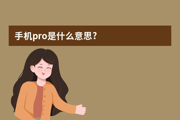 手机pro是什么意思?